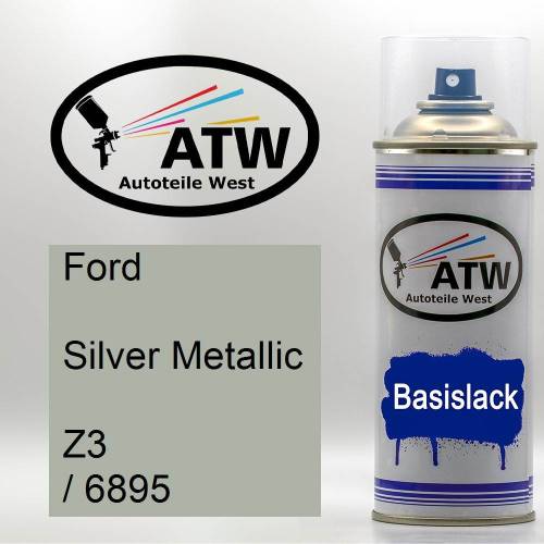 Ford, Silver Metallic, Z3 / 6895: 400ml Sprühdose, von ATW Autoteile West.